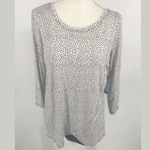 Motherhood Nursing Top White Black Polka Dot Small